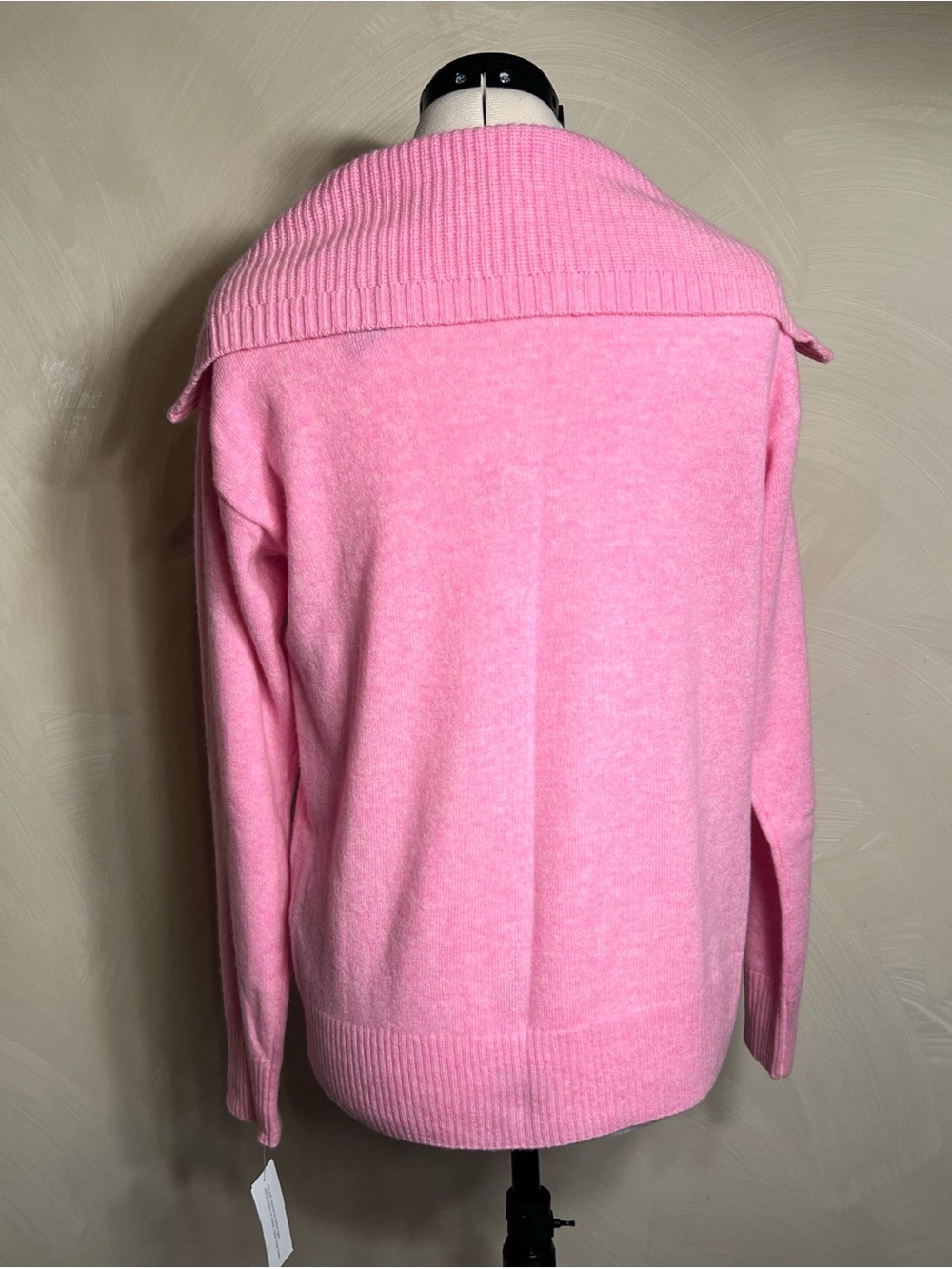 Charter Club Women Bubblegum Heather Pink 100% Cashmere Quarter-Zip Sweater|Sz:S - Picture 5 of 16